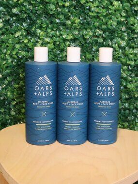 3X Oars + Alps California Coast Body + Face Wash, 14.4 oz Large Bottles
